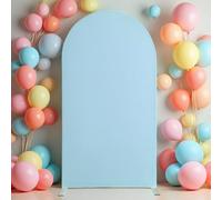 Deisy Dee 7.2FT Stretch Arch Backdrop Cover - Elastic Polyester Fabric for Snug Fit, Easy Install Wrinkle-Resistant Drape for Wedding, Photo Booth & Event Decor (Light Blue)
