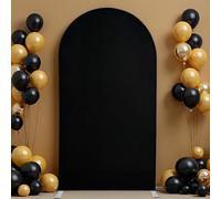 Deisy Dee 7.2FT Stretch Arch Backdrop Cover - Elastic Polyester Fabric for Snug Fit, Easy Install Wrinkle-Resistant Drape for Wedding, Photo Booth & Event Decor (Black)
