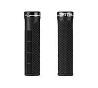 Deity, Handlebar Grip, Bicycle, Black, TRC+ Kevlar Infused Rubber, 32mm Outside Diameter, 132mm Length, Lazered Black Anodized Clamps