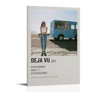 Deja Vu-Olivia Rodrigo Canvas Wall Art Living Modern Family Bedroom Music Movie Cartoon Poster 24x36inch(60x90cm) Frame-style