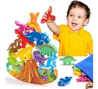 DejaNard 1 2 3 4 5 Year Old Boy Toys, Dinosaur Toys for Boys Toys Age 3-6 Montessori Toys for 1-5 Year Old Boys Gifts Sensory Toys for 1 Year Old Wooden Toys 1 Year Old Building Blocks Stacking Toys