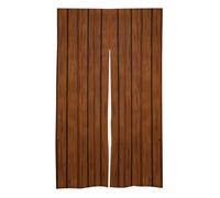 DEJIKOKU Brown Wood Pattern Door Curtain Symmetric Open Patio Curtains, Bedroom Partition Curtains for Doorway Privacy Fit for Door Size 57 X 34 Inch