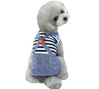 DEJIKOKU Dog Clothes Dresses Jumper Bear Vest Apparel Girl Boy Summer Cute Clothing Xs 5xl Pet Outfit Pug Small Medium Bulldog Cat-blue-xxl Chest 58cm
