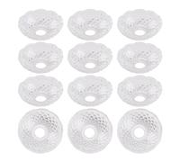 DEJIN 12Pcs Candle Drip Protectors 4 Inch Acrylic Bobeche Clear Wax Protectors for Candlesticks Chandeliers Decorative Drip Cups for Wedding Birthday Party Table Home Decor