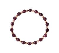 DEJIN 1PC Summer Popular Garnet Hematite Natural Stone Bangle, Unique Bead Bracelet For Women Men, Ideal Birthday Gift