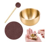 DEJIN 1Pcs Exquisite Mini Tibetan Singing Bowl Set with Mallet and Cushion Hand-Beaten Brass Ritual Spiritual Bowl for Meditation Stress Relief Sound Yoga Healing