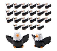 DEJIN 24Pcs Mini Resin Bald Eagle Figurines Small Cute Wildlife Bird Statues for Garden Decor Tabletop Display Car Ornament Patriotic Party Supplies Outdoor Indoor Decoration