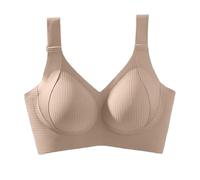 DEJIN 3 PCS Super Firming Bra, Women's Wire-Free Push-Up Bra, Breathable Anti-Sagging Breasts Bras, 3D Lift Design+Wide Side Wings Khaki