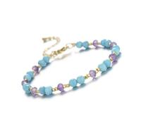 DEJIN 4MM Natural Stone Moonstone Rose Quartz Carnelian Rhodonite And Amethyst Beads Bracelet For Women