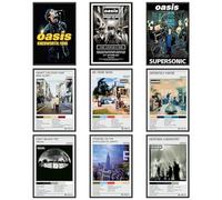 DEJIN 9 PCS Oasis Poster, Music Album Cover Posters, Unframed Canvas Picture Print, Wall Art Decor for Home Bedroom, Living Room, 8 * 12 inches