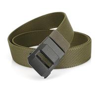 DEJIN EDC Nylon Ratchet, Automatic Buckle Stretch Nylon Belt For Men, No Holes Invisible Belt for Men (Army Green)