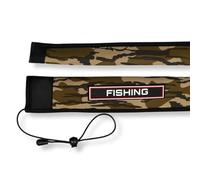 DEJIN Fishing Rod Sleeves, New Fishing Neoprene Rod Sleeve, Anti-Tangle Adjustable Fishing Rod Protector, for Spinning, Casting & Spinning Poles Protective Case for Most Fishing Rods (Bottom Land)