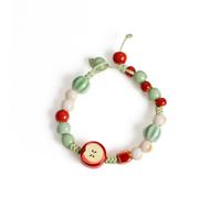 DEJIN Handmade Ceramic Apple Bracelet Colorful Cute Boho Style Gift For Women