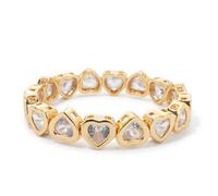 DEJIN Heart Harm Bracelets For Women Gold Color Copper Beaded Bracelets Crystal Hand Accessory