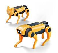 DEJIN Interactive STEM Smart Robot Dog, Electric Remote Control Rechargeable Dog, Solar Intelligent Robot Cat, DIY Assembly Quadruped Machine for Kids Age 8+ (Solar-Powered (No Remote Control))