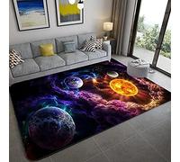 DEJIN Kids Rug Solar System Educational Play Mat Cartoon Space Universe Planet Carpet For Children Soft Flannel Boys Girl Room Playroom Bedroom Floor Pad(P5,60 * 90cm/1.97 * 2.95ft)