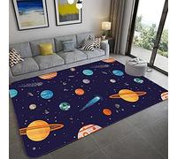 DEJIN Kids Rug Solar System Educational Play Mat Cartoon Space Universe Planet Carpet For Children Soft Flannel Boys Girl Room Playroom Bedroom Floor Pad(P1,60 * 90cm/1.97 * 2.95ft)