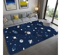 DEJIN Kids Rug Solar System Educational Play Mat Cartoon Space Universe Planet Carpet For Children Soft Flannel Boys Girl Room Playroom Bedroom Floor Pad(P3,60 * 90cm/1.97 * 2.95ft)