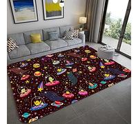 DEJIN Kids Rug Solar System Educational Play Mat Cartoon Space Universe Planet Carpet For Children Soft Flannel Boys Girl Room Playroom Bedroom Floor Pad(P10,60 * 90cm/1.97 * 2.95ft)