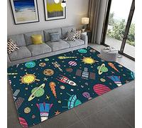 DEJIN Kids Rug Solar System Educational Play Mat Cartoon Space Universe Planet Carpet For Children Soft Flannel Boys Girl Room Playroom Bedroom Floor Pad(P9,60 * 90cm/1.97 * 2.95ft)