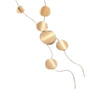 DEJIN Light Luxury Gold Multi Round Disc Tassel Sweater Chain Necklace For Women, Minimalist Irregular Geometric Cascading Pendant Long Adjustable Necklace Elegant Daily Jewelry Gift