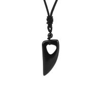 DEJIN Men Necklace Natural Stone Wolf Shark Tooth Pendant Amethyst Tiger Eye Crystal Black Obsidian Necklace For Women