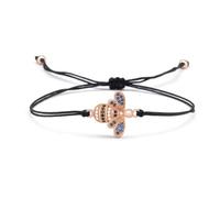 DEJIN Multicolor Blue Purple Cubic Zirconia Stones Little Bee Red String Handmade Bracelet Women Girl Lovely Animal