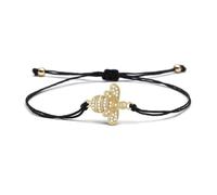 DEJIN Multicolor Blue Purple Cubic Zirconia Stones Little Bee Red String Handmade Bracelet Women Girl Lovely Animal