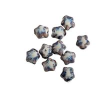 DEJIN Multicolor Star Ceramic Beads Glossy Glazed Spacer Beads For Jewelry Making DIY Bracelet Necklace Craft Supplies Handmade Potter