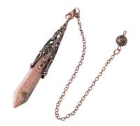DEJIN Natural Crystal Pendulum Necklace GemStone Pendant Antique Bronze Quartz Divinatory Pendulums