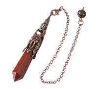 DEJIN Natural Crystal Pendulum Necklace GemStone Pendant Antique Bronze Quartz Divinatory Pendulums