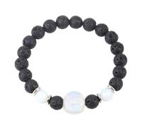 DEJIN Natural Lava Bracelet Engraved Big Bead Purple Crystal Pink Quartz Elastic Bracelets For Men Women