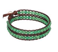 DEJIN Natural Stone Bohemian Wrap Bead Bracelet Lapis Lazuli 2 Strands Multilayer Leather Rope Woven Bangle For Women Men