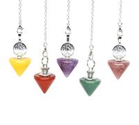 DEJIN Natural Stone Crystal Pendulum Pendant Pendulum For Dowsing Scrying Divination Pendulo Quartz Gift