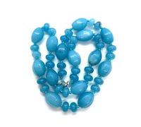 DEJIN Natural Stone Oval Agate Bead Necklace 10x14mm Abacus Beads Red Stone Green Aventurine Ladies Accessories