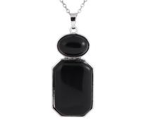 DEJIN Natural Stone Pendant For Man Necklace Healing Egg Bead Tiger Eye Crystal Stainless Steel Chain