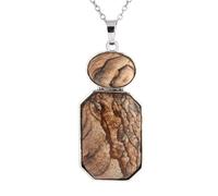 DEJIN Natural Stone Pendant For Man Necklace Healing Egg Bead Tiger Eye Crystal Stainless Steel Chain