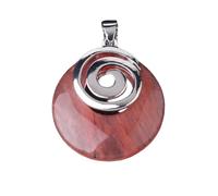DEJIN Natural Stone Pendants For Necklaces Hollow Round Spiral Purple Pink Crystal Sodalite Tiger Eye Aventurine Opal