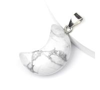 DEJIN Natural Tiger Eye Black Striped Agate 18X25MM Crescent Moon Pendant For Women Necklace