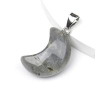 DEJIN Natural Tiger Eye Black Striped Agate 18X25MM Crescent Moon Pendant For Women Necklace