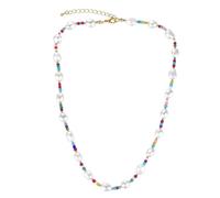 DEJIN Pearl Turquoise Necklace Set Boho Chic Stackable Strands For Women Delicate Layered Choker