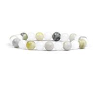 DEJIN Personality Type Psychology Natural Stone Bracelet White Quartz Hematite Obsidian Amethyst Bracelet Handmade