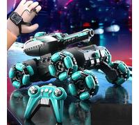 DEJIN Remote Control Six-Wheel Tank - Transformable for Battle, Gesture Sensing RC Stunt Tank, Remote Control Transform Hand Controlled Car, 360° Stunt Rotating Car Toy for Boys & Girls (Blue)