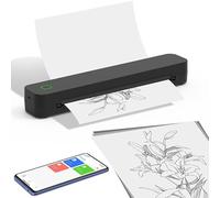 DEJIN Saker Wireless Thermal Mobile Printer, Portable-Printer Wireless for Travel, Bluetooth Inkless Thermal Printer Support 8.5'' X 11'' Us Letter & A4 Size, for Travel, Office, Home (Black,300Dpi)