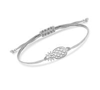DEJIN Stainless Steel Pineapple Bracelet Women Fruit Red String Black Cord Handmade Adjustable Present