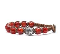 DEJIN Tibetan Culture Braided Natural Stone Bracelet Protective Knot Multicolor Rope Adjustable Men Women Bracelets Healing, Red Jdae
