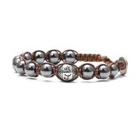 DEJIN Tibetan Culture Braided Natural Stone Bracelet Protective Knot Multicolor Rope Adjustable Men Women Bracelets Healing,Hematite