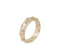 DEJIN Transparent Pi Glitter Resin Bangle With Gold Studs For Women, Sparkling Glitter Filled Acrylic Chuy Bracelet, Cute Personality Wrist Jewelry Gift