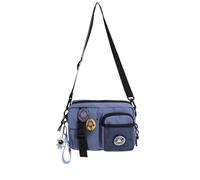DEJIN Unisex - Starlush Sling, Fashion Crossbody Bag with Cute Accessories, Casual Simple Zipper Messenger Bag for Travel, Outdoors, Sports (Blue)