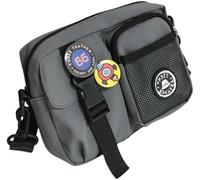 DEJIN Unisex - Starlush Sling, Fashion Crossbody Bag with Cute Accessories, Casual Simple Zipper Messenger Bag for Travel, Outdoors, Sports (Grey)